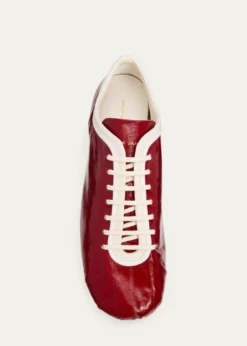 Dries Van NotenLeren Glossy Eel-Effect Leather Slim Sneakers