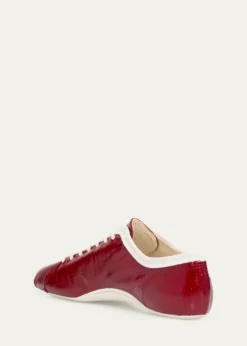 Dries Van NotenLeren Glossy Eel-Effect Leather Slim Sneakers