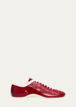 Dries Van NotenLeren Glossy Eel-Effect Leather Slim Sneakers