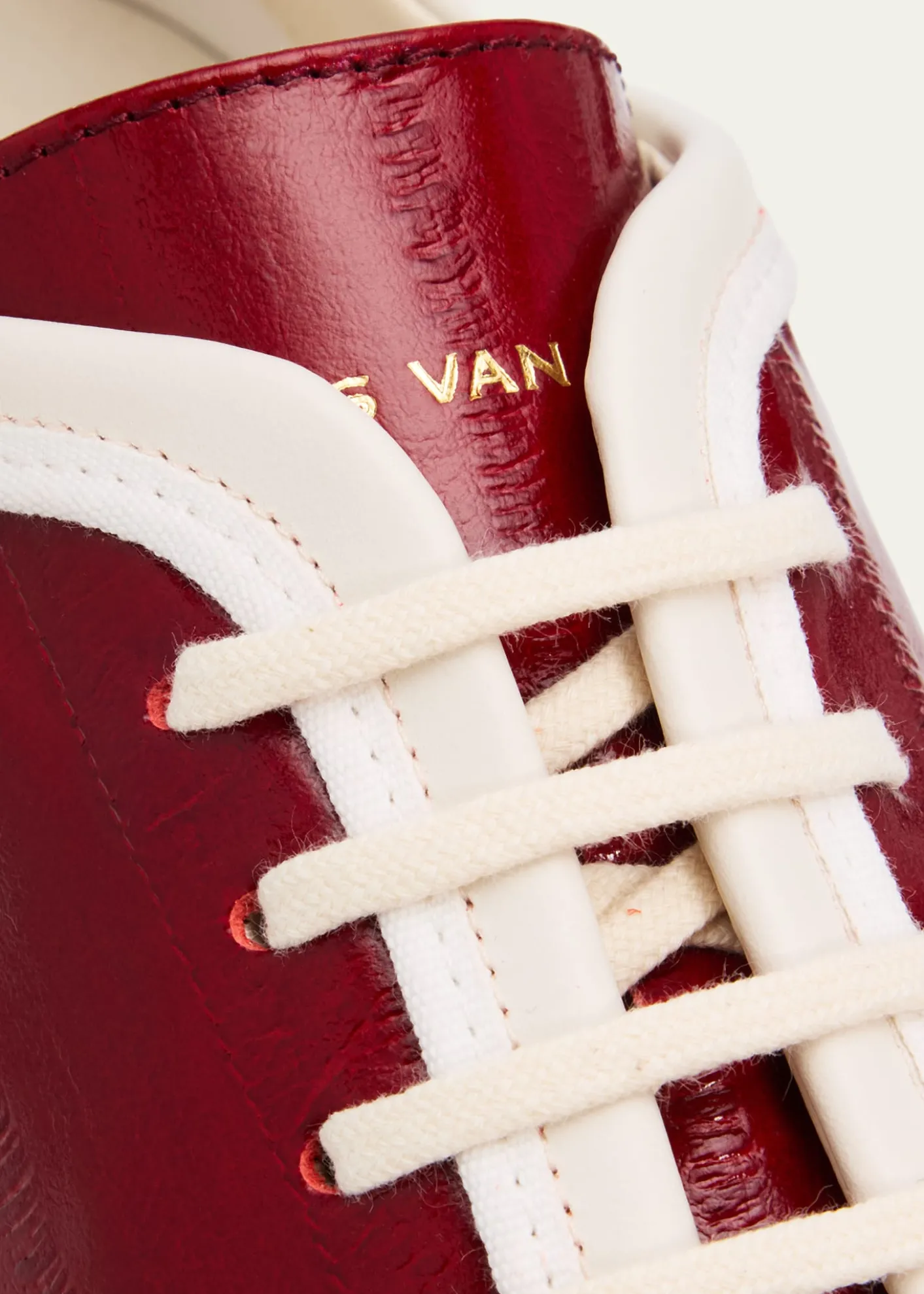 Dries Van NotenLeren Glossy Eel-Effect Leather Slim Sneakers