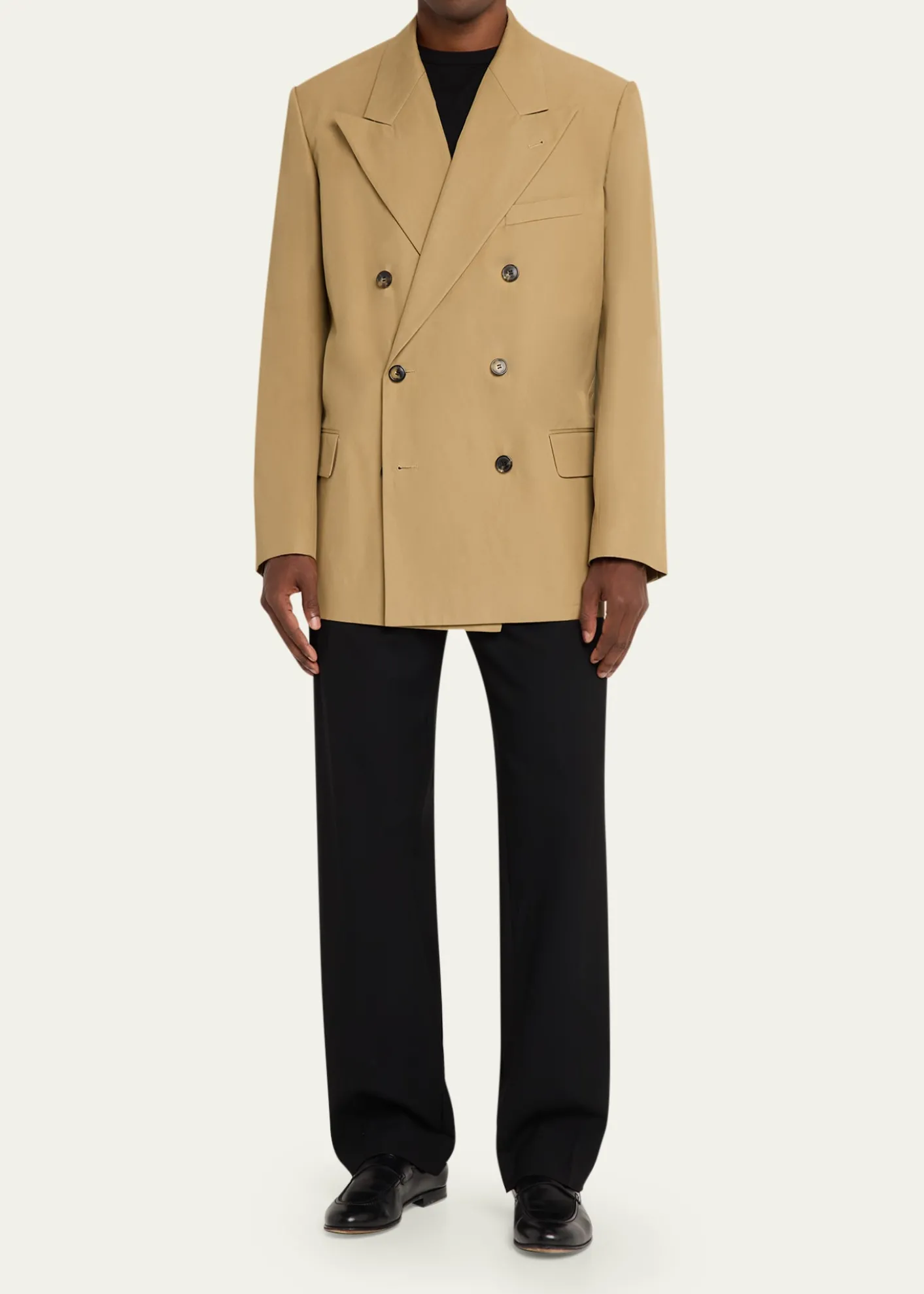 Dries Van NotenMen's Cotton Peak Lapel Double-Breasted Sport Coat
