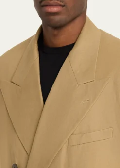 Dries Van NotenMen's Cotton Peak Lapel Double-Breasted Sport Coat