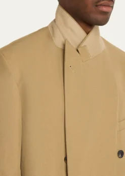 Dries Van NotenMen's Cotton Peak Lapel Double-Breasted Sport Coat