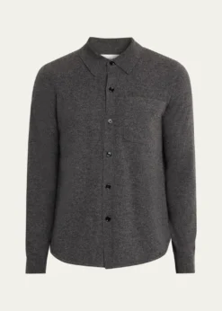 Dries Van NotenMen's Monaco Cashmere Knit Pocket Button-Down Shirt