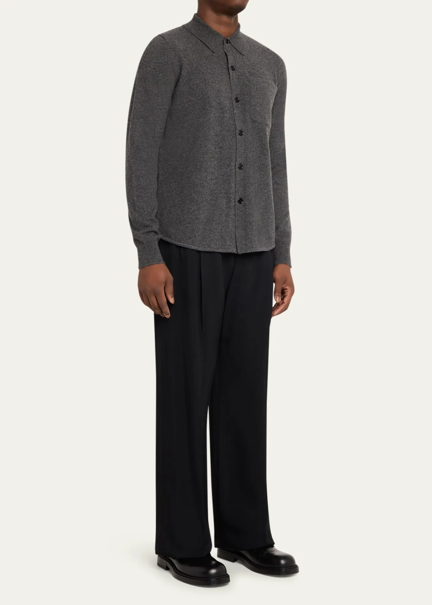 Dries Van NotenMen's Monaco Cashmere Knit Pocket Button-Down Shirt