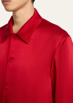 Dries Van NotenMen's Overdyed Cupro-Cotton Shirt