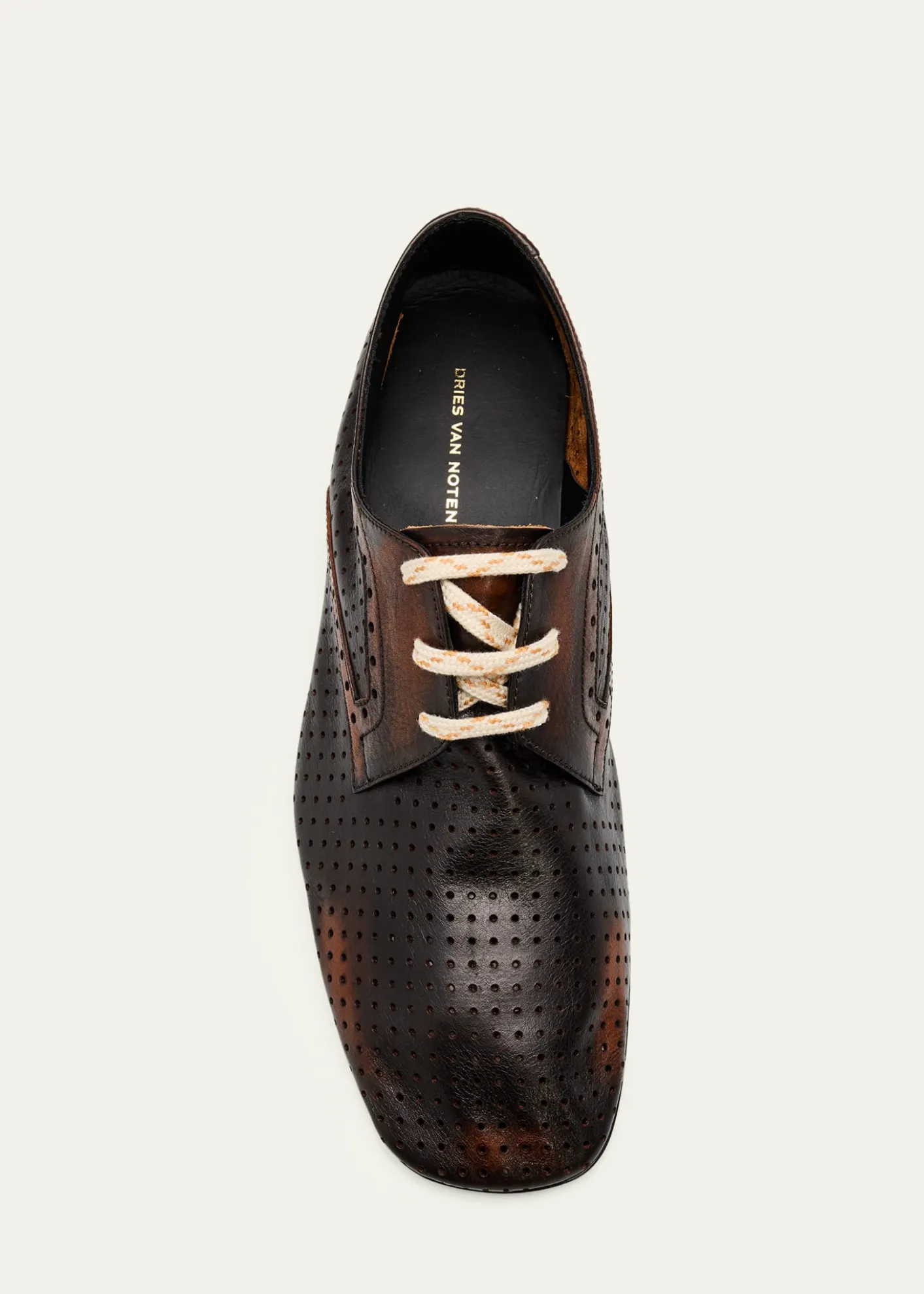 Dries Van NotenPerforated Leather Lace-Up Loafers