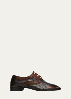Dries Van NotenPerforated Leather Lace-Up Loafers