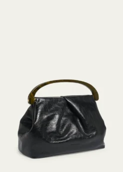 Dries Van NotenPleated Crinkled Leather Top-Handle Bag