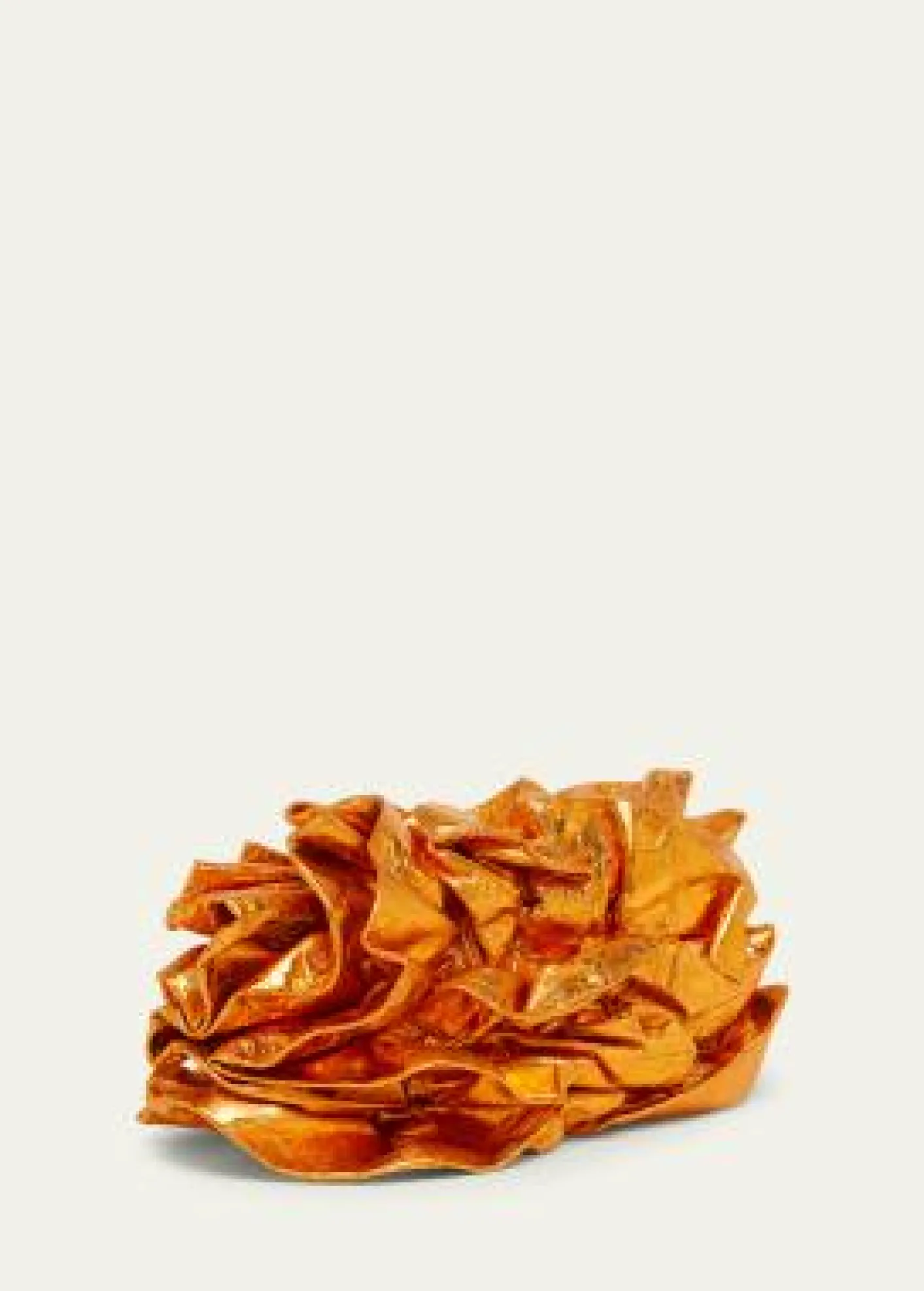 Dries Van NotenSmall Metallic Ruffle Leather Clutch Bag