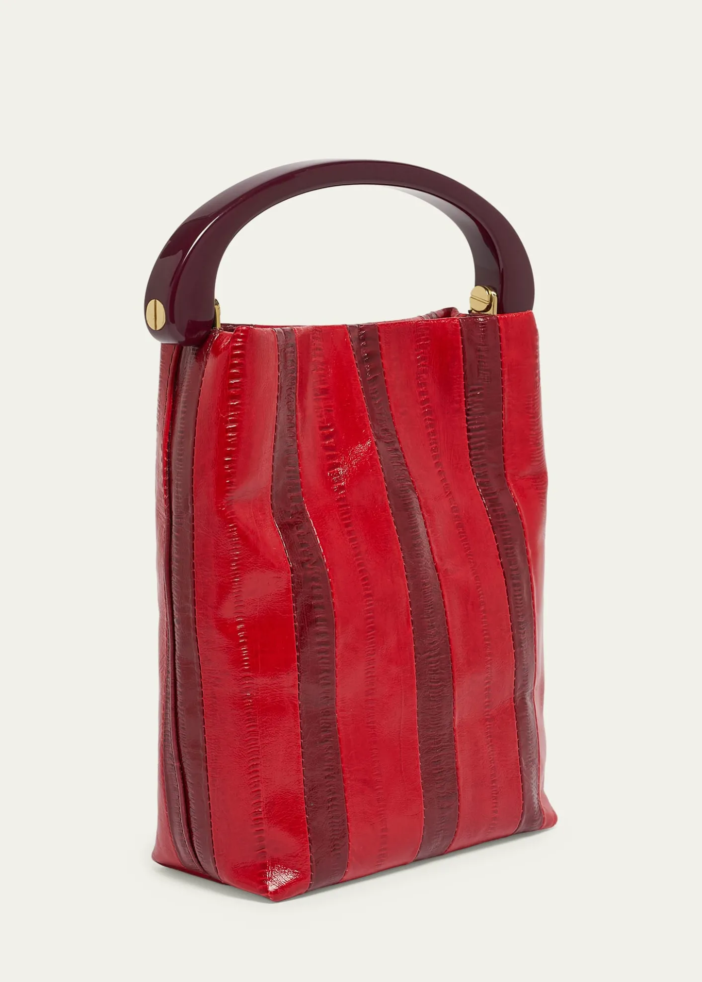 Dries Van NotenStriped Leather Top-Handle Bag