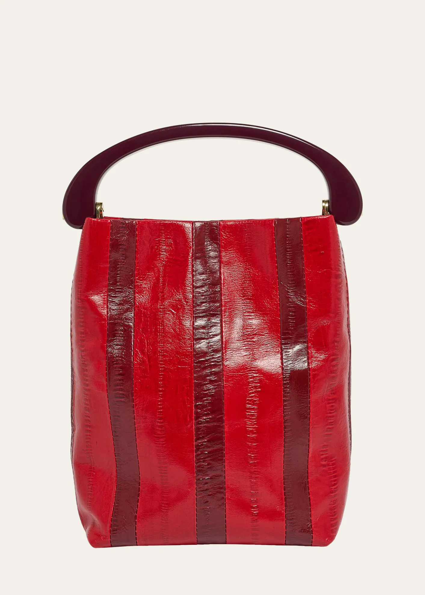 Dries Van NotenStriped Leather Top-Handle Bag