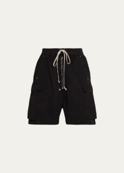 DRKSHDW RICK OWENSMen's Heavy Cotton Drawstring Cargo Shorts