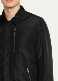 DRKSHDW RICK OWENSMen's Nylon Hidden-Zip Front Shirt Jacket