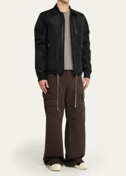 DRKSHDW RICK OWENSMen's Nylon Hidden-Zip Front Shirt Jacket