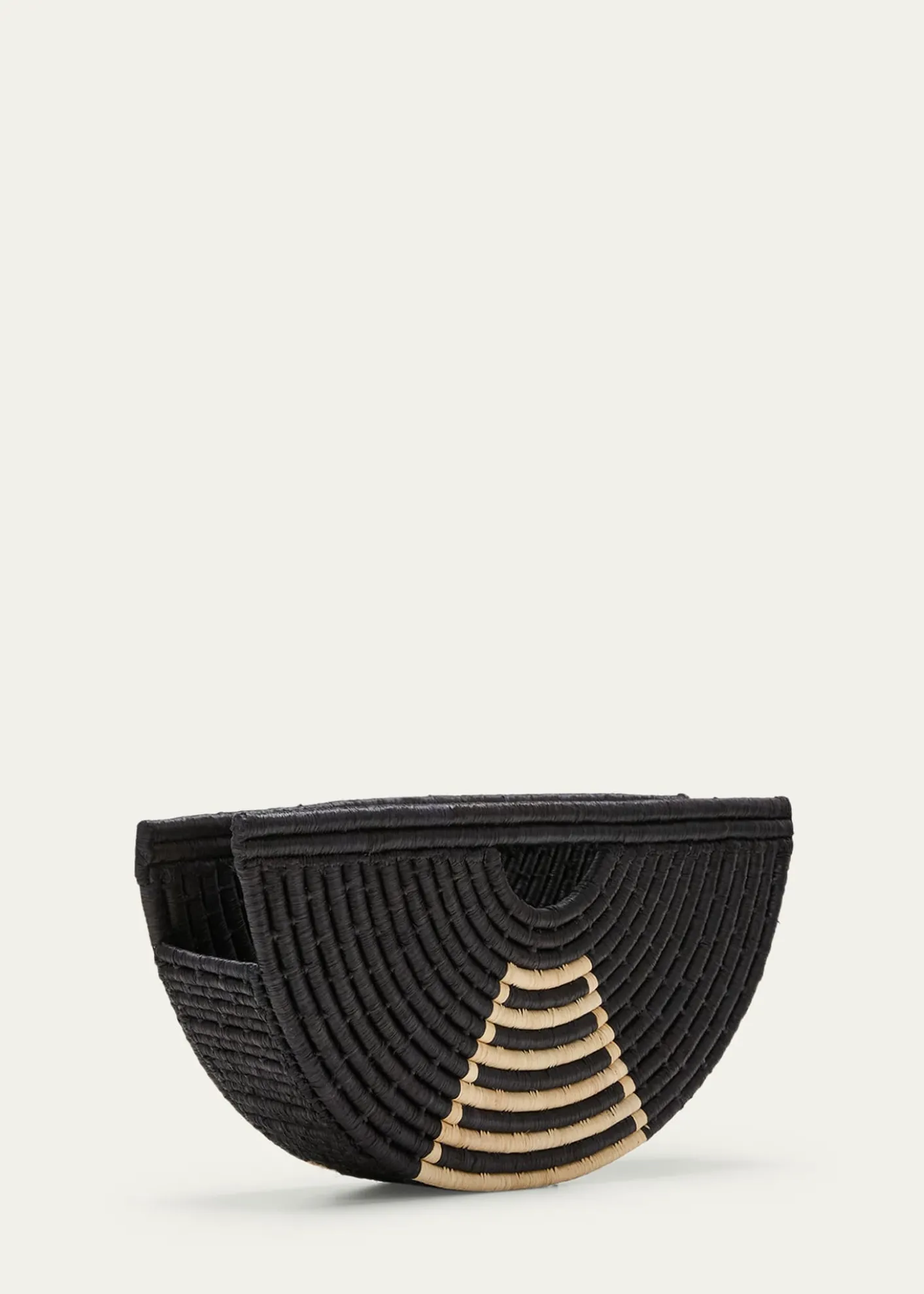 EILAFLarge Half Moon Raffia Top-Handle Bag