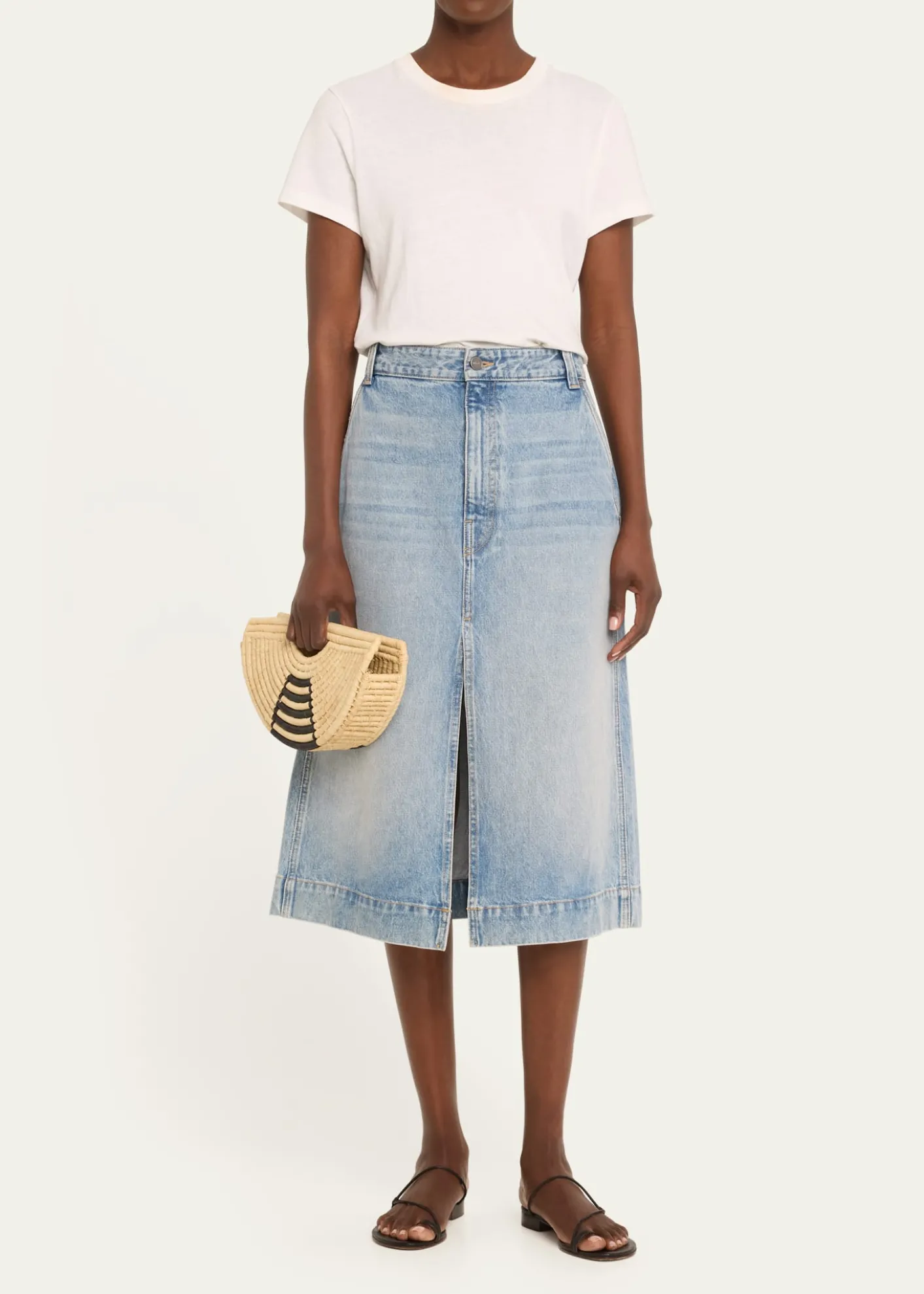 EILAFLarge Half Moon Raffia Top-Handle Bag