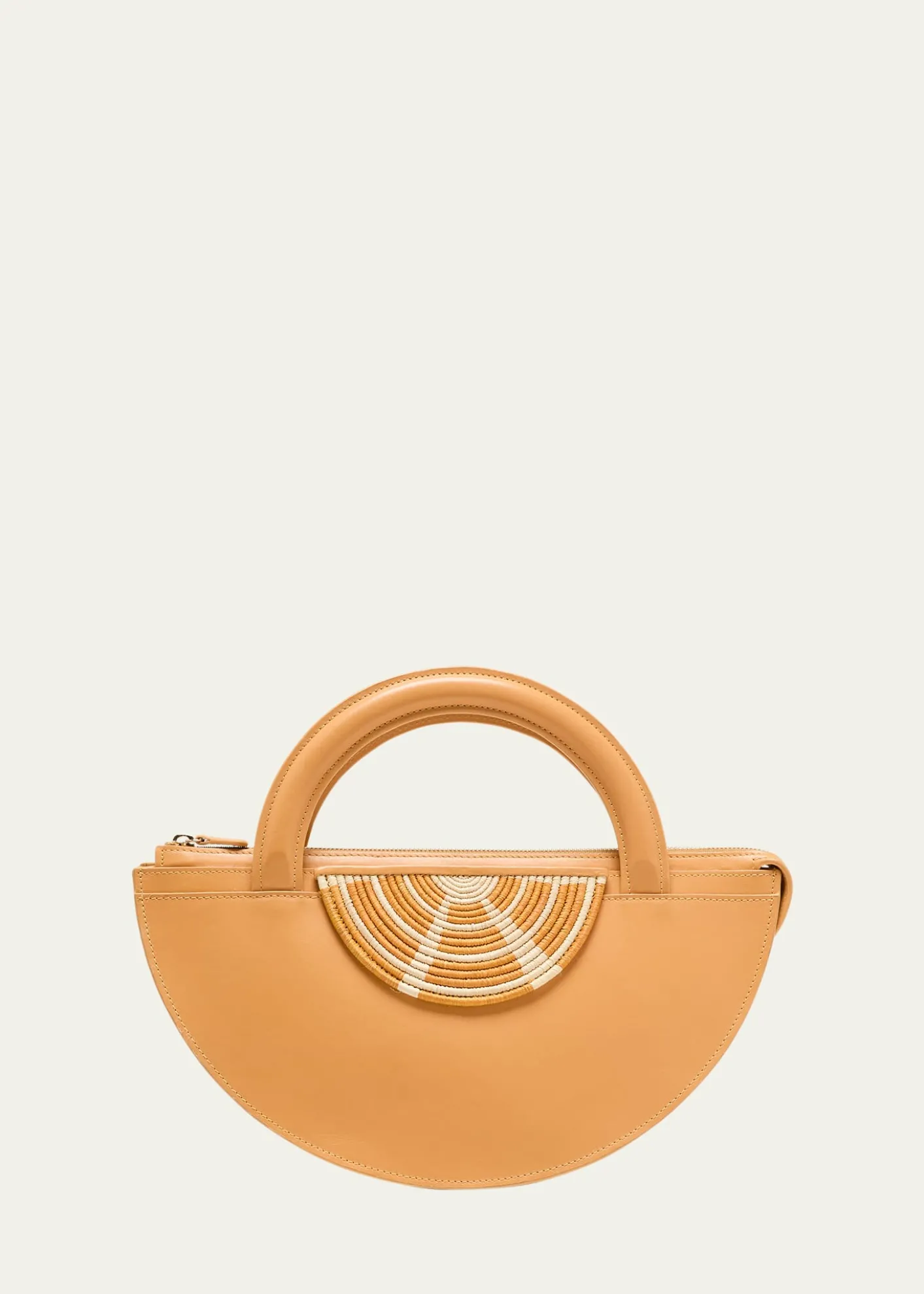 EILAFMedani XL Leather & Straw Top-Handle Bag