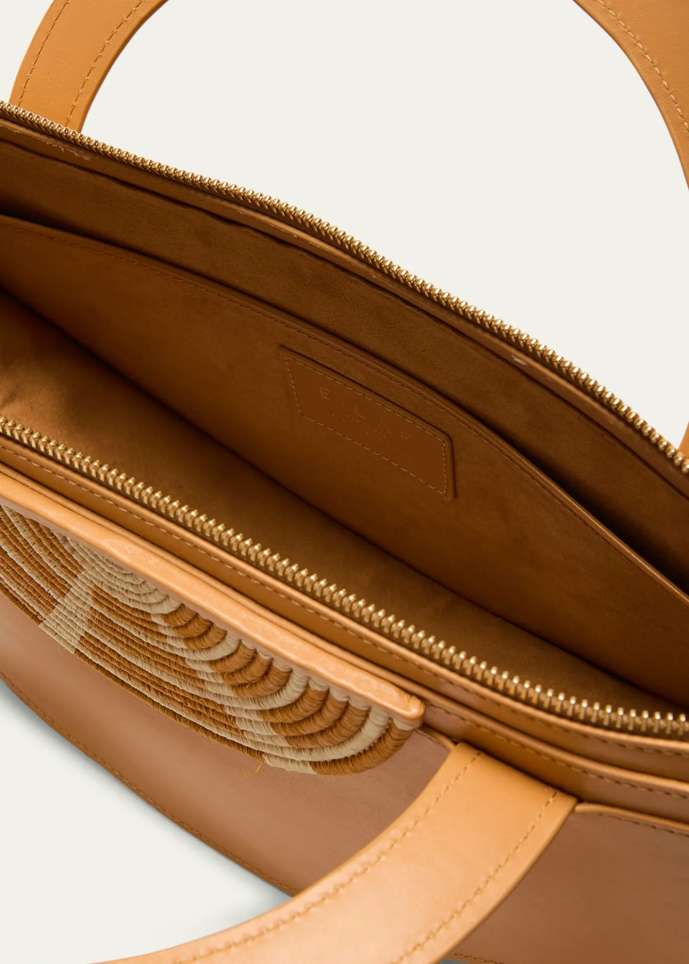 EILAFMedani XL Leather & Straw Top-Handle Bag
