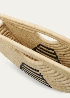 EILAFMini Half Moon Raffia Top-Handle Bag