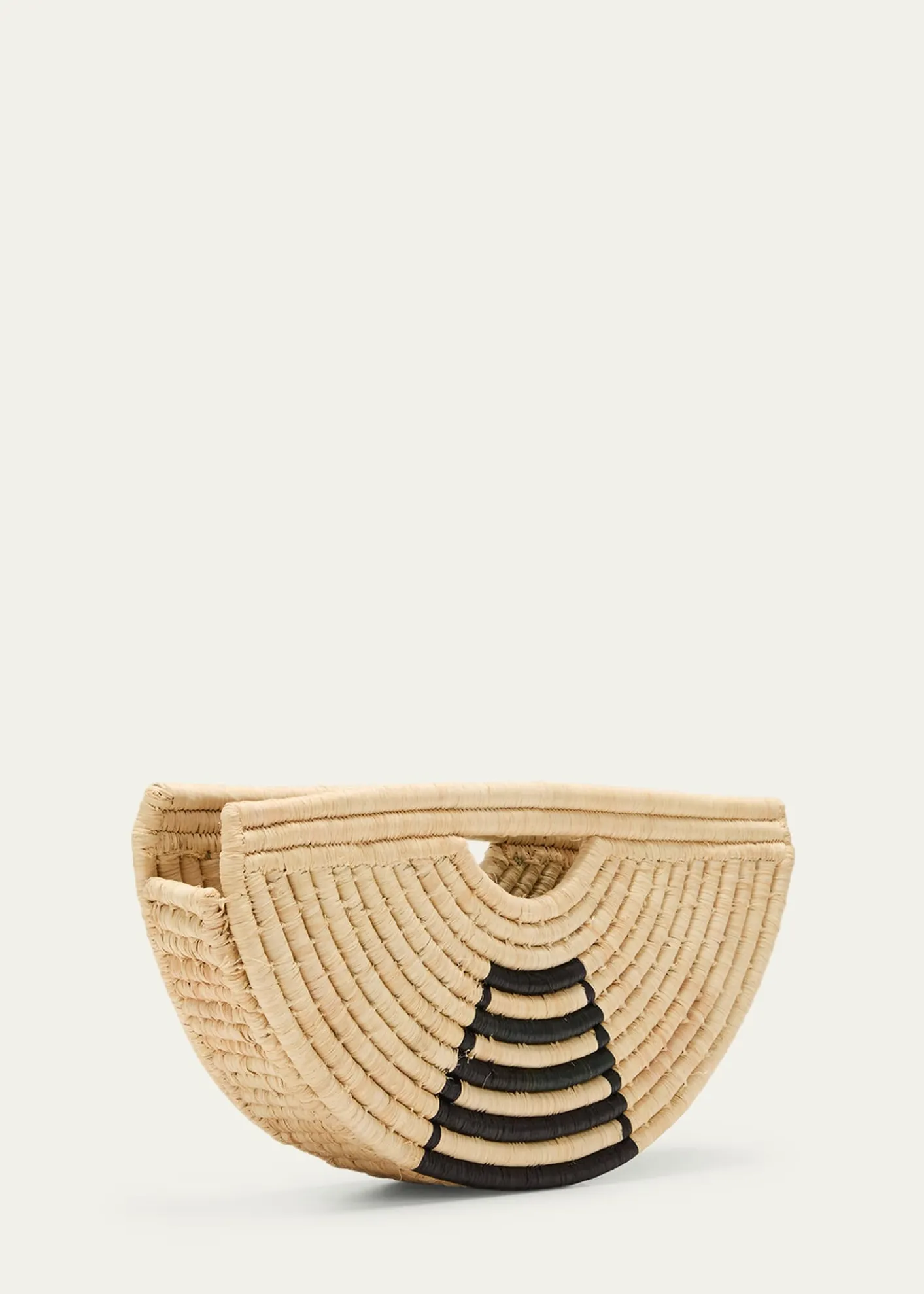 EILAFMini Half Moon Raffia Top-Handle Bag