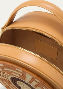 EILAFRwenzori Round Leather & Straw Top-Handle Bag