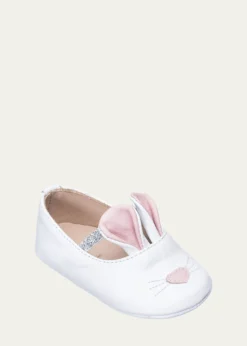 ElephantitoGirls' Leather Bunny Sleeper Ballet Flat, Infant/Toddler