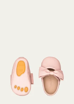 ElephantitoGirl's Leather Ballet Flat w/ Bow, Baby