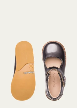ElephantitoGirl's Scalloped Leather Mary Janes, Toddler