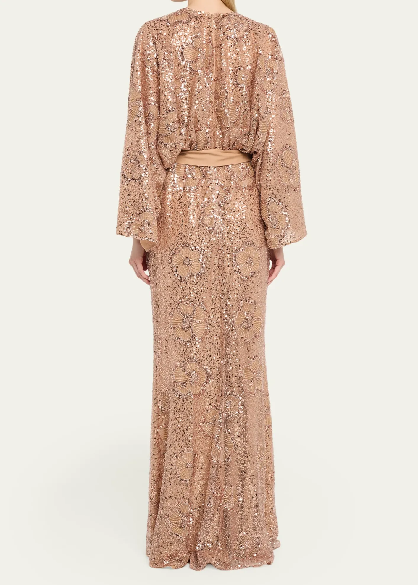 Elie SaabSemi-Sheer Sequin Embroidered Mesh Dress