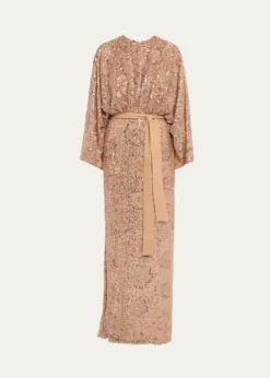 Elie SaabSemi-Sheer Sequin Embroidered Mesh Dress