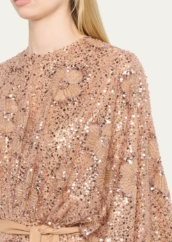 Elie SaabSemi-Sheer Sequin Embroidered Mesh Dress