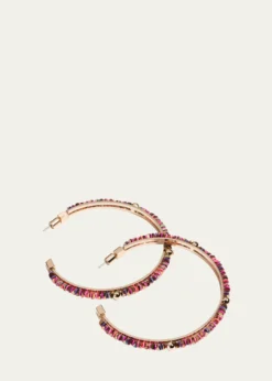 Elsie FriedaEveryday Ball Hoop Earrings in Crimson Light