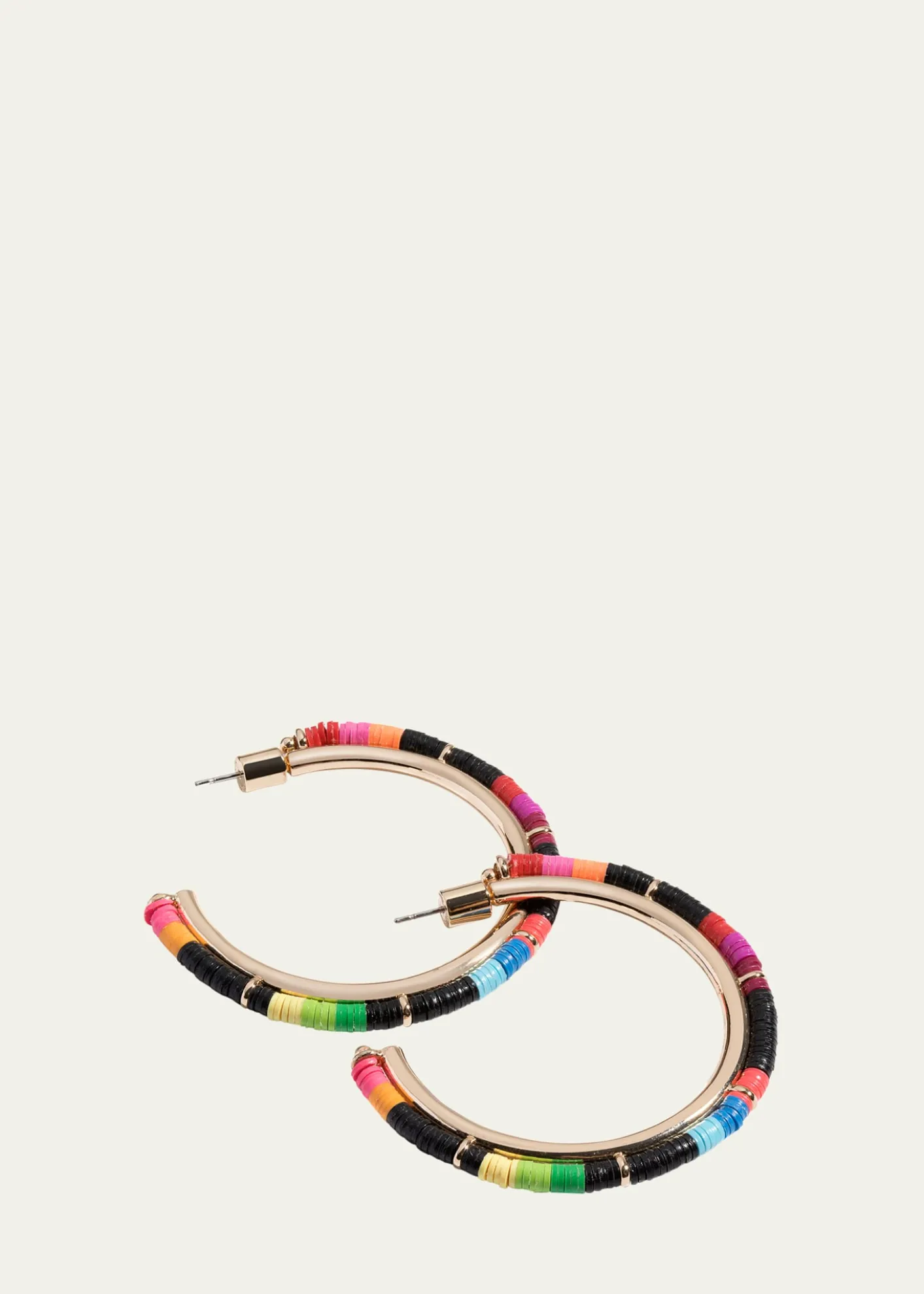 Elsie FriedaMini Anguilla Hoop Earrings with Heishi Beads
