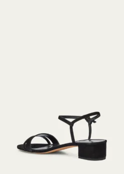 Emme ParsonsSimple Metallic Ankle-Strap Sandals