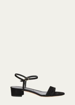 Emme ParsonsSimple Metallic Ankle-Strap Sandals
