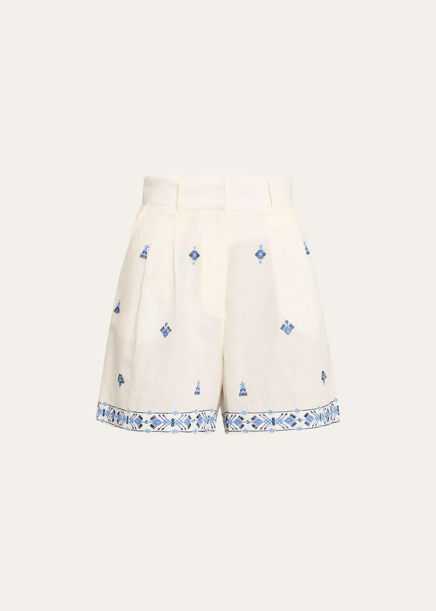 EMPORIO SIRENUSEBeatrice Astragal Embroidered Linen Shorts