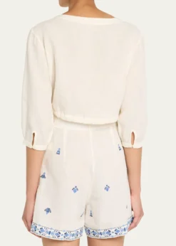 EMPORIO SIRENUSENew Jinny Linen Crop Blouse