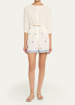 EMPORIO SIRENUSENew Jinny Linen Crop Blouse