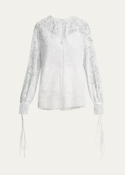 ErdemFloral Lace Drawstring Blouse