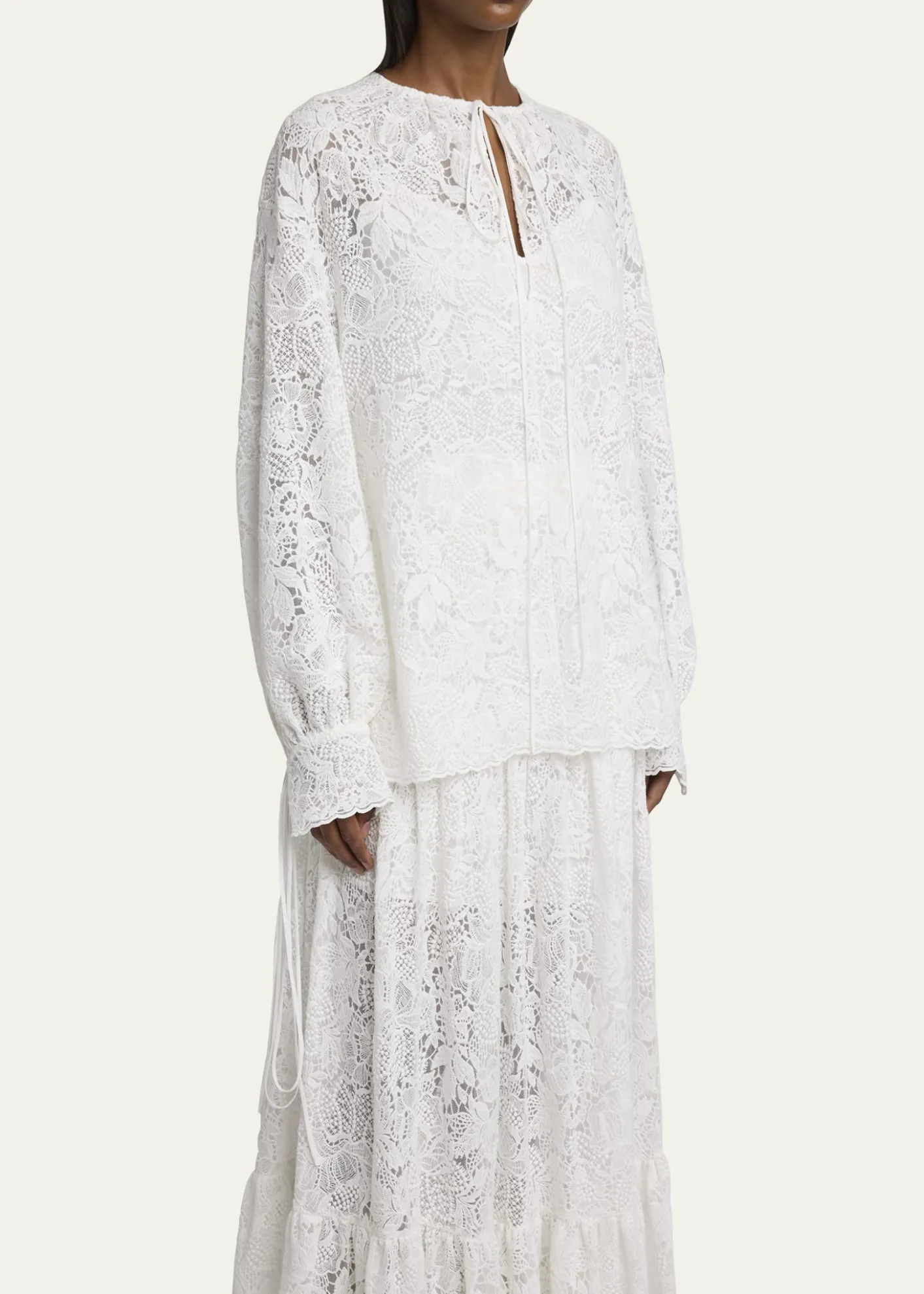 ErdemFloral Lace Drawstring Blouse