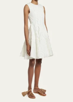 ErdemTextured Denim Fit-&-Flare Mini Dress