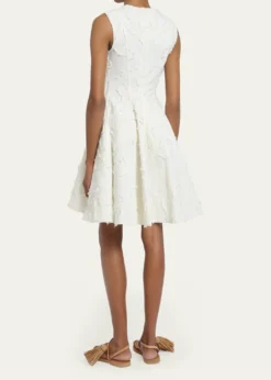 ErdemTextured Denim Fit-&-Flare Mini Dress