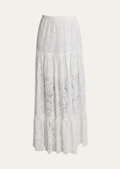 ErdemTiered Floral Lace Skirt