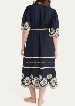 EresHortense Embroidered Midi Dress