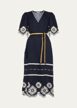 EresHortense Embroidered Midi Dress
