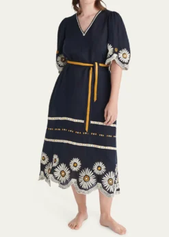 EresHortense Embroidered Midi Dress