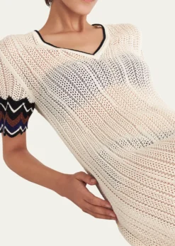 EresLuna Chevron Striped Knit Maxi Dress