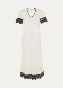 EresLuna Chevron Striped Knit Maxi Dress
