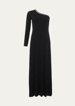 EresPlay One-Shoulder Ric Rac-Trim Long Dress